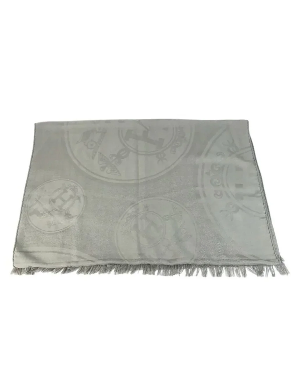 Hermes Shawl New Libris Cashmere Gray Scarf - Picture 4 of 9
